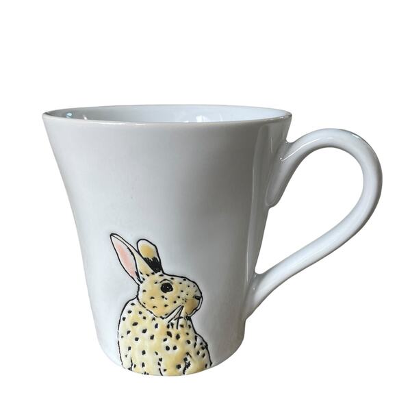ELI +ANA Easter Bunny Rabbit Mug White Embossed Ceramic Spring Tea Cup New - Picture 10 of 10